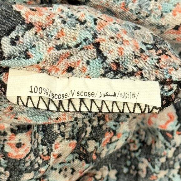 Camaieu Long Sleeve Lightweight Blue Floral Cottagecore Blouse Womens Medium - Picture 7 of 9